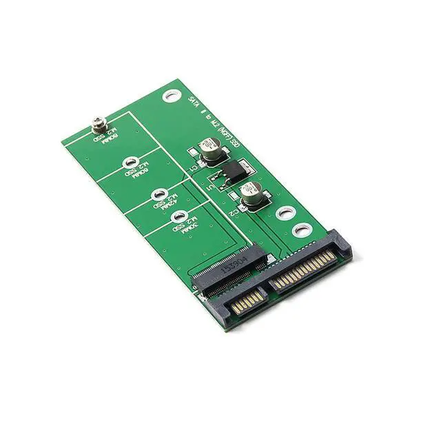 Alt view image 2 of 5 - M.2 NGFF to SATA 3.0 Adapter Card Stable & High-Speed NGFF SSD to 2.5" SATA III Converter, M.2 SATA to SATA Adapter for Desktop / Laptop / External Enclosure - green