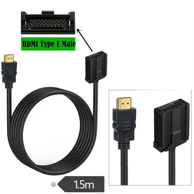 Alt view image 2 of 5 - HDMI Type-E to HDMI Cable Automotive High-Definition Audio/Video Dedicated Line, HDMI E-Type to HDMI Male Adapter Cable for Car Infotainment / Navigation Systems