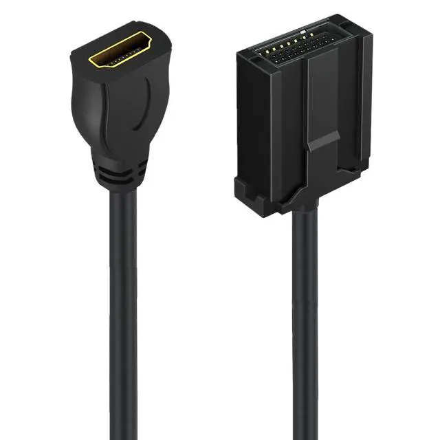 Alt view image 2 of 4 - HDMI Type-E to HDMI Female Cable Automotive High-Definition Audio/Video Dedicated Line, HDMI E-Type to HDMI Female Adapter for Car Infotainment / Navigation