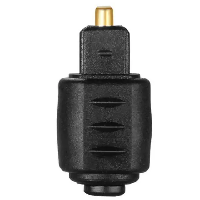Alt view image 2 of 6 - TOSLINK Optical Audio Adapter Square to Round 3.5mm, TOSLINK Square Male to 3.5mm Round Female SPDIF Optical Audio Converter Connector