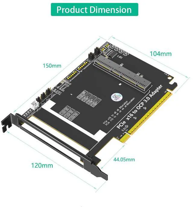 Alt view image 3 of 7 - PCIe 5.0 x16 to Gen-Z 4C+ / SFF-TA-1002 Adapter Card Supports OCP NIC 3.0 Network Card, PCIe Gen5 Converter for Server / Workstation / Data Center