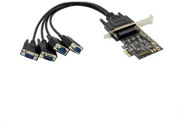 Main image of PCIe to 4-Port RS232 Serial Card PCI-E to 4 x COM Port Adapter, AX99100 Chipset, Industrial-Grade 4-Port Serial Expansion for PC / Embedded Systems