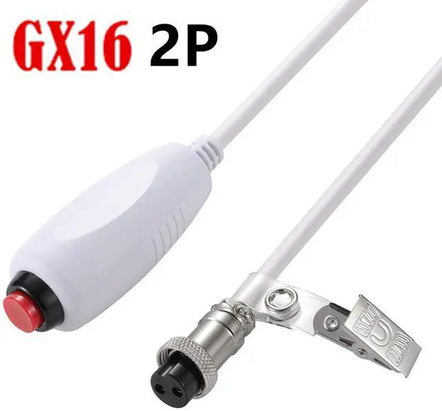 Main image of Momentary Red Push-Button Nurse Call Cord Normally Open Self-Reset Switch, GX16 2-Pin Connector, Nurse Call Button Cable 3M Length for Healthcare / Hospitals