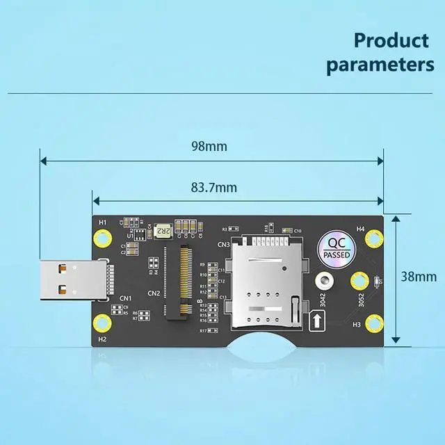 Alt view image 2 of 6 - M.2 Key B Module to USB 3.0 Adapter with SIM Slot 3G/4G/5G Cellular Module to USB Converter with SIM Card Holder for IoT / Embedded Devices