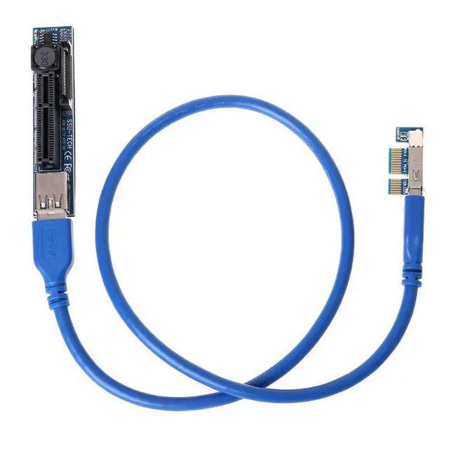 Alt view image 2 of 7 - PCIe x1 to x4 Extension Cable PCIe 3.0 Slot Adapter Riser, x1 to x4 Converter for Network Card / Expansion Card - 0.3m
