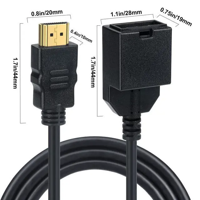 Alt view image 5 of 6 - 4K HDMI 1.4 Type-E Female to HDMI Male/Female Audio Video Cable Automotive System Audio Video Transmission for Car Infotainment / Navigation / Display
