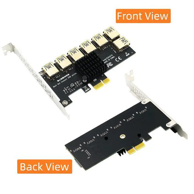 Alt view image 2 of 7 - PCIe 1-to-7 Expansion Card PCI-E to 7-Slot GPU Riser, One to Seven PCIe Ports, Graphics Card Expansion Adapter for Mining / Server / Workstation