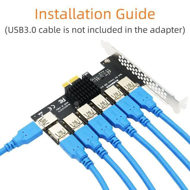 Alt view image 6 of 7 - PCIe 1-to-7 Expansion Card PCI-E to 7-Slot GPU Riser, One to Seven PCIe Ports, Graphics Card Expansion Adapter for Mining / Server / Workstation