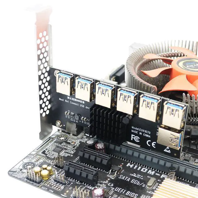 Alt view image 7 of 7 - PCIe 1-to-7 Expansion Card PCI-E to 7-Slot GPU Riser, One to Seven PCIe Ports, Graphics Card Expansion Adapter for Mining / Server / Workstation