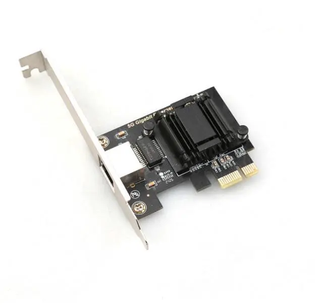 Alt view image 2 of 7 - PCIe Single Port 5G Ethernet Network Card RJ45 Copper 5GBASE-T, PXE Diskless Boot, Gaming NIC, RTL8126 Chip, Wired LAN Adapter