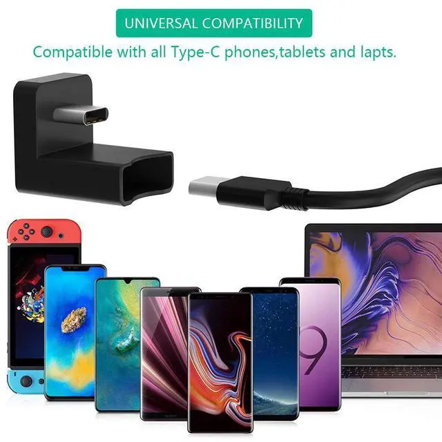 Alt view image 7 of 7 - Type-C 180-Degree Angle Adapter USB 3.1 Full-Featured Male to Female Converter, PD Fast Charging, for Portable Monitor / Laptop / Phone