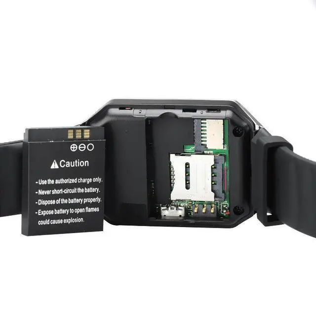 Alt view image 3 of 6 - DZ09 Smart Watch Touch Screen, SIM Card Slot for Calling, Sports Fitness Tracker with Heart Rate / Blood Pressure / Sleep Monitor - black
