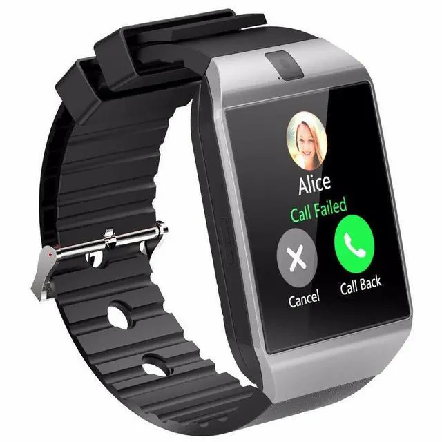 Alt view image 2 of 7 - DZ09 Smart Watch Touch Screen, SIM Card Slot for Calling, Sports Fitness Tracker with Heart Rate / Blood Pressure / Sleep Monitor - Silver