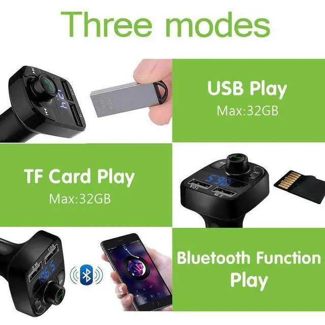 Alt view image 6 of 7 - X8 Car Bluetooth Receiver & Charger Lossless Audio FM Transmitter, Plug-in Car MP3 Bluetooth Player for Music Streaming & Hands-Free Calling