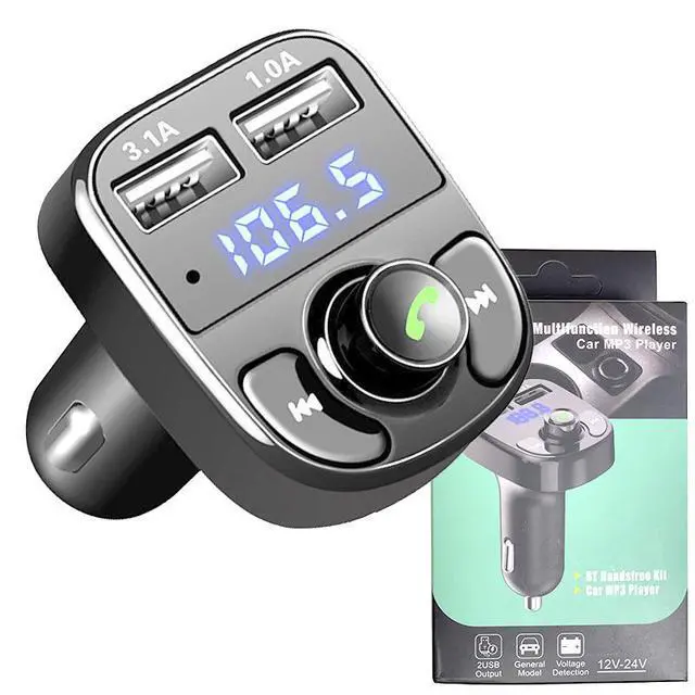 Alt view image 7 of 7 - X8 Car Bluetooth Receiver & Charger Lossless Audio FM Transmitter, Plug-in Car MP3 Bluetooth Player for Music Streaming & Hands-Free Calling