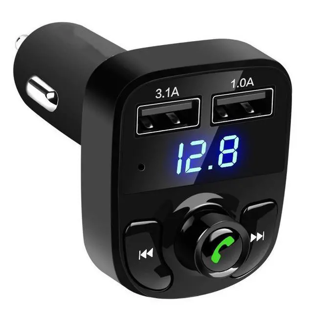 Alt view image 2 of 7 - X8 Car Bluetooth Receiver & Charger Lossless Audio FM Transmitter, Plug-in Car MP3 Bluetooth Player for Music Streaming & Hands-Free Calling