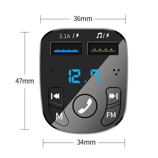 Alt view image 4 of 6 - Multifunctional Car MP3 Player FM Bluetooth Receiver, Music Streaming via U-Disk, Dual USB Fast Charging Car Accessory