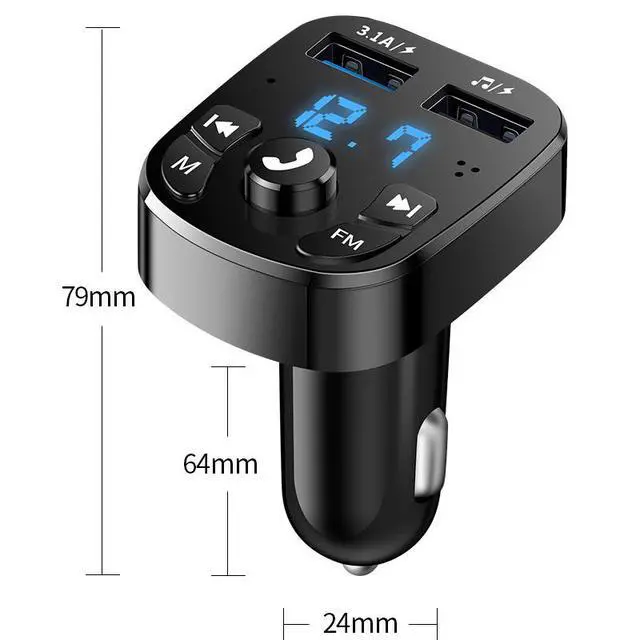 Alt view image 6 of 6 - Multifunctional Car MP3 Player FM Bluetooth Receiver, Music Streaming via U-Disk, Dual USB Fast Charging Car Accessory