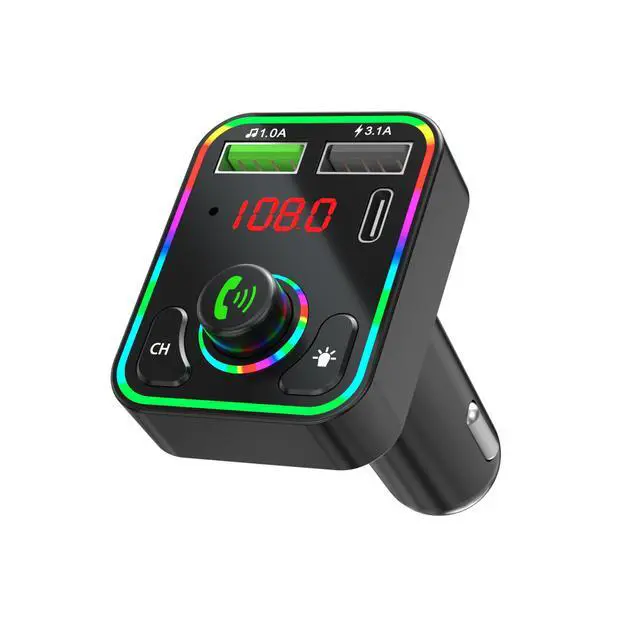 Alt view image 3 of 7 - F3 Car Bluetooth MP3 Player FM Transmitter, U-Disk Music Player, PD Fast Charger, Hands-Free Call Receiver