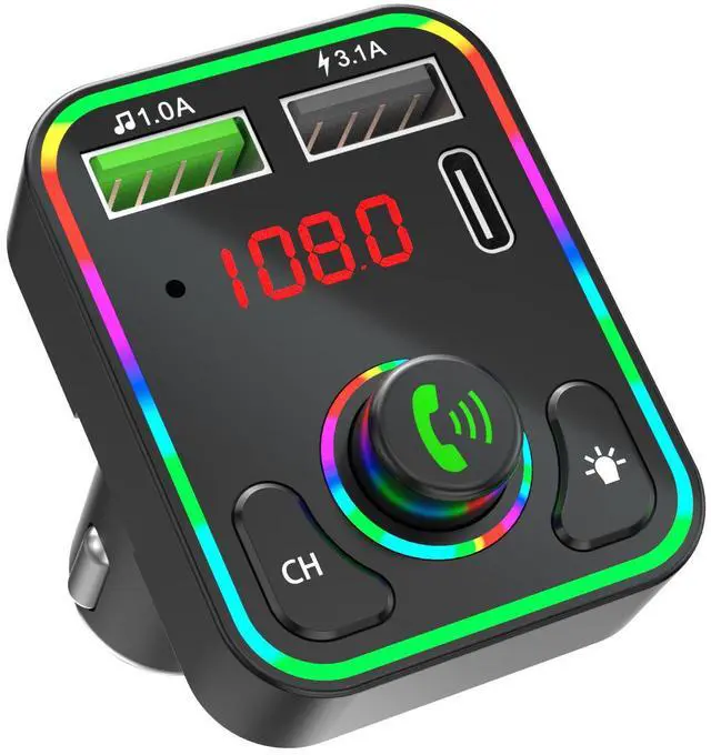 Main image of F3 Car Bluetooth MP3 Player FM Transmitter, U-Disk Music Player, PD Fast Charger, Hands-Free Call Receiver