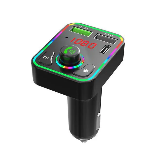 Alt view image 4 of 7 - F3 Car Bluetooth MP3 Player FM Transmitter, U-Disk Music Player, PD Fast Charger, Hands-Free Call Receiver