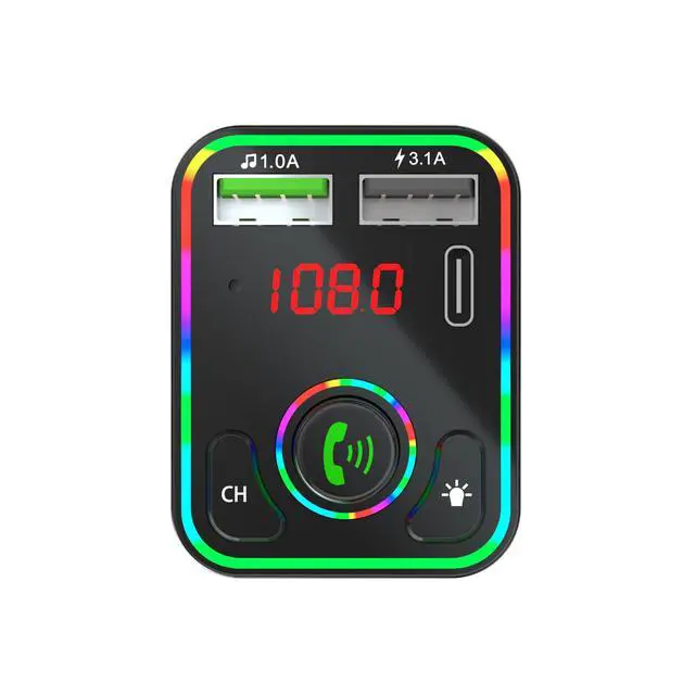 Alt view image 6 of 7 - F3 Car Bluetooth MP3 Player FM Transmitter, U-Disk Music Player, PD Fast Charger, Hands-Free Call Receiver