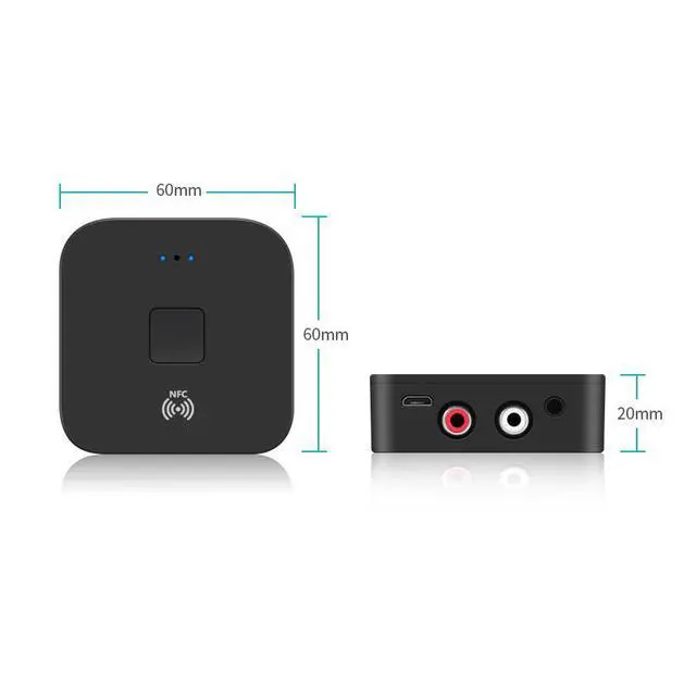 Alt view image 4 of 5 - RCA Bluetooth Music Receiver NFC Bluetooth Receiver, Bluetooth 5.0 Car/Home Audio Adapter for Speakers