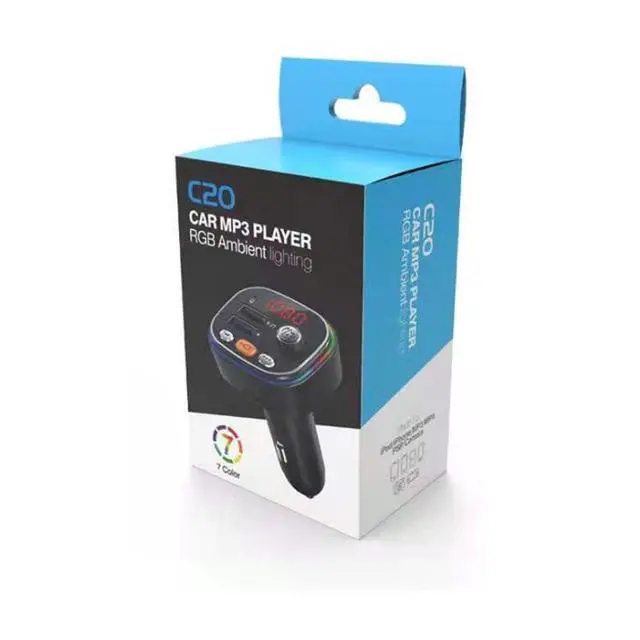 Alt view image 6 of 6 - C20 Car Bluetooth MP3 Player FM Transmitter, Hands-Free Calling, Quick Charge, USB/TF Card Playback