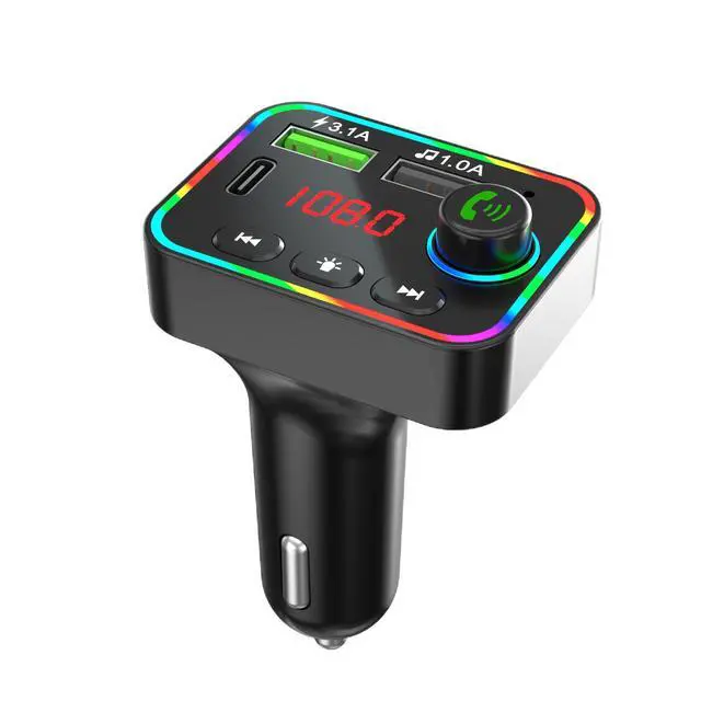 Alt view image 5 of 5 - F4 Car Bluetooth MP3 Player QC 3.1 Fast Charging, PD Dual Port Charger, U-Disk Music Player, Hands-Free Calling, Rainbow Breathing Light