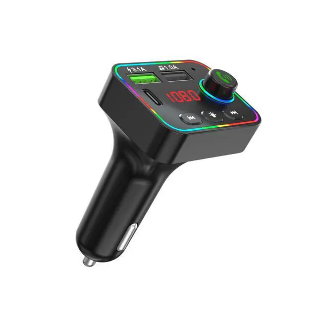 Alt view image 2 of 5 - F4 Car Bluetooth MP3 Player QC 3.1 Fast Charging, PD Dual Port Charger, U-Disk Music Player, Hands-Free Calling, Rainbow Breathing Light