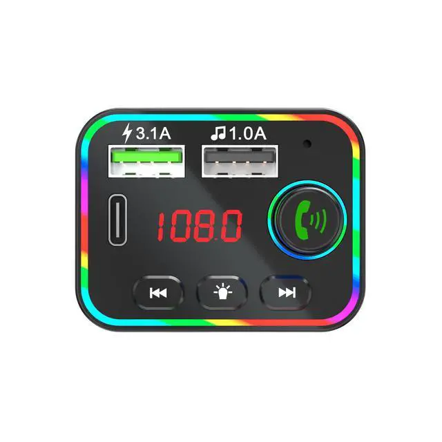 Alt view image 3 of 5 - F4 Car Bluetooth MP3 Player QC 3.1 Fast Charging, PD Dual Port Charger, U-Disk Music Player, Hands-Free Calling, Rainbow Breathing Light