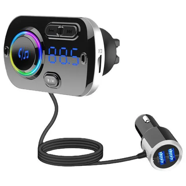 Alt view image 5 of 5 - BC49BQ Car Bluetooth MP3 Player Bluetooth 5.0, QC3.0 Fast Charging, Breathing Ambient Light, FM Transmitter & Hands-Free Calling