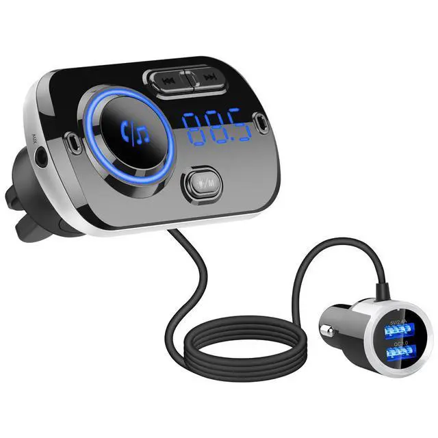 Alt view image 3 of 5 - BC49BQ Car Bluetooth MP3 Player Bluetooth 5.0, QC3.0 Fast Charging, Breathing Ambient Light, FM Transmitter & Hands-Free Calling