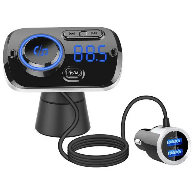 Alt view image 4 of 5 - BC49BQ Car Bluetooth MP3 Player Bluetooth 5.0, QC3.0 Fast Charging, Breathing Ambient Light, FM Transmitter & Hands-Free Calling