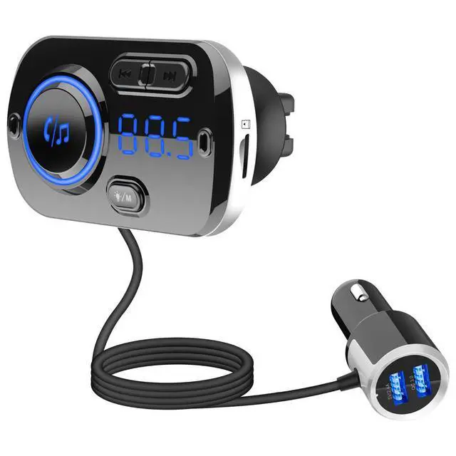 Alt view image 2 of 5 - BC49BQ Car Bluetooth MP3 Player Bluetooth 5.0, QC3.0 Fast Charging, Breathing Ambient Light, FM Transmitter & Hands-Free Calling