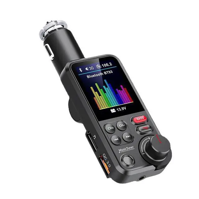 Alt view image 2 of 7 - BT93 Car Bluetooth MP3 Player QC3.0 Fast Charging, HiFi Lossless Music, Hands-Free FM Transmitter for Car/Truck