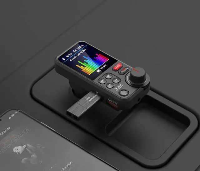 Alt view image 5 of 7 - BT93 Car Bluetooth MP3 Player QC3.0 Fast Charging, HiFi Lossless Music, Hands-Free FM Transmitter for Car/Truck