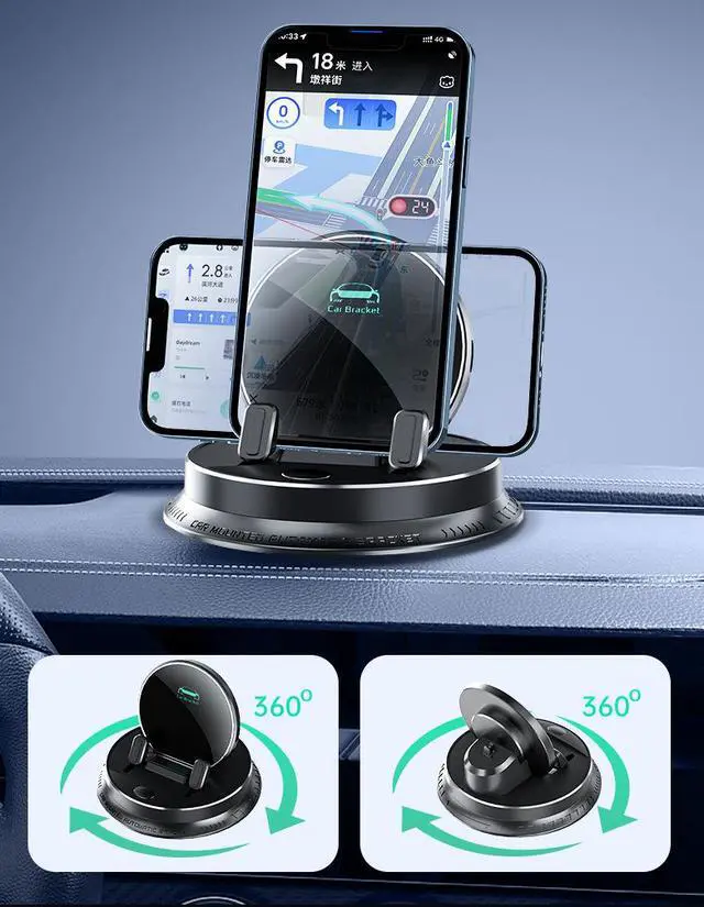 Alt view image 3 of 7 - Car Dashboard Phone Holder A9 Premium Anti-Slip Stand, Stable Support for Navigation / Smartphones, Universal Dashboard Mount - black