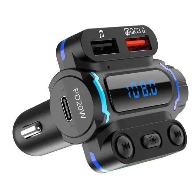 Alt view image 5 of 7 - P7 Car MP3 Bluetooth Player FM Transmitter with Handsfree Calling, U-Disk/TF Card Music Playback, PD20W + QC3.0 Fast Charging Dual Ports