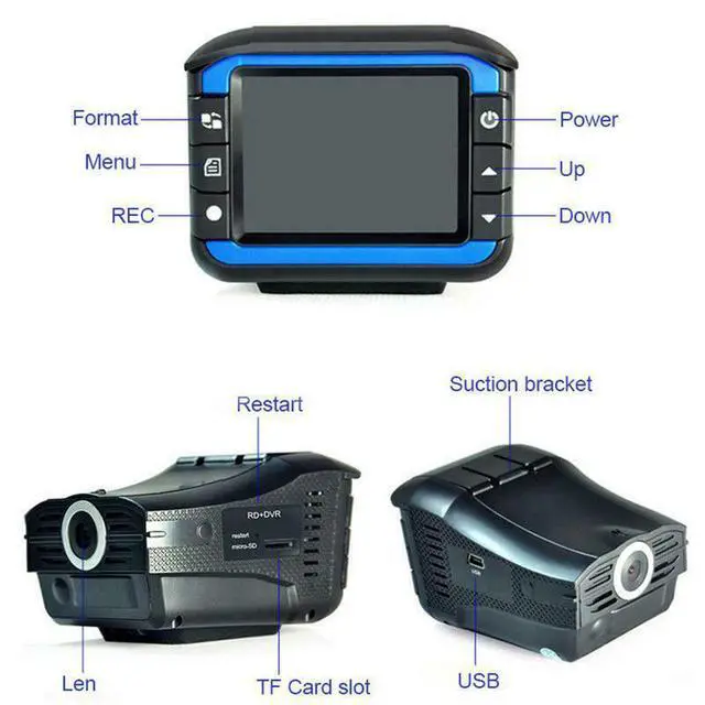 Alt view image 4 of 7 - VG3 Radar Detector & Dash Cam 2-in-1 Vehicle Radar with Multi-Language Voice Alerts for Speed / Red Light / Road Safety Alerts