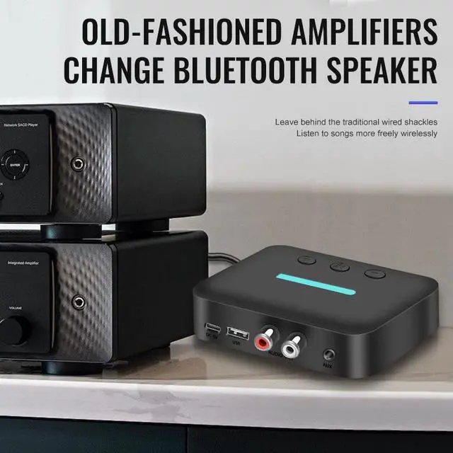 Alt view image 5 of 6 - Bluetooth 5.3 Audio Receiver with USB Drive Playback Wireless Adapter for Old Speakers / Home Stereo / Car Audio, 3.5mm AUX & RCA Output