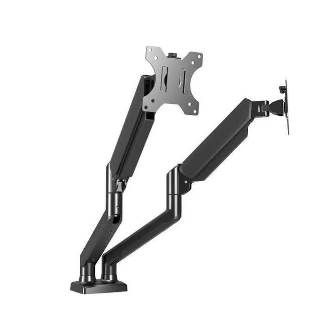 Alt view image 2 of 7 - Dual-Arm Gas Spring Monitor Stand for 13-32" Screens Height-Adjustable Heavy-Duty Base, Supports up to 10kg per Arm