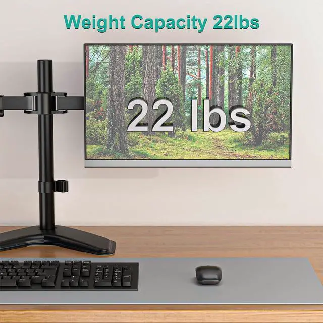 Alt view image 6 of 7 - Freestanding Dual Monitor Desk Stand for 27-Inch Screens Fully Adjustable Ergonomic Mount, 360° Rotation, Supports 2 Displays