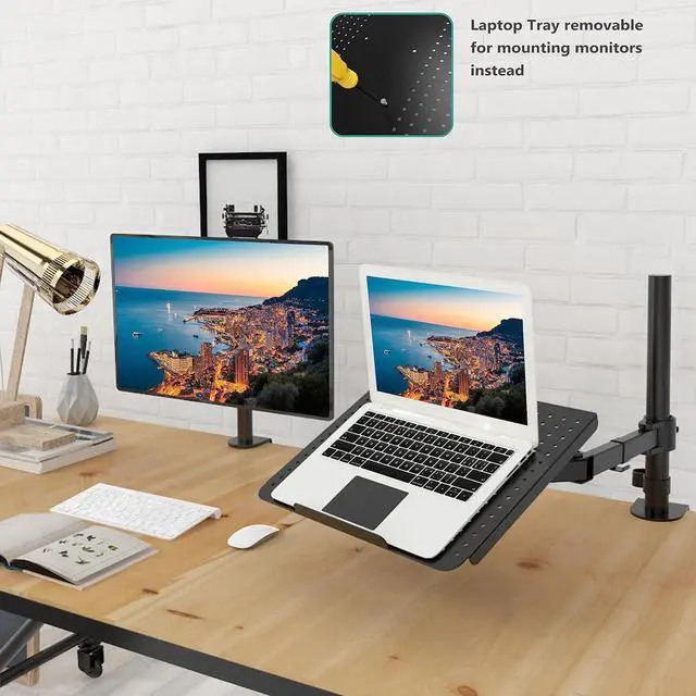 Alt view image 2 of 7 - Laptop Stand with Cooling Rotating Height-Adjustable Ergonomic Desk Stand, Universal Notebook Riser Tray for Standing/Sitting Office
