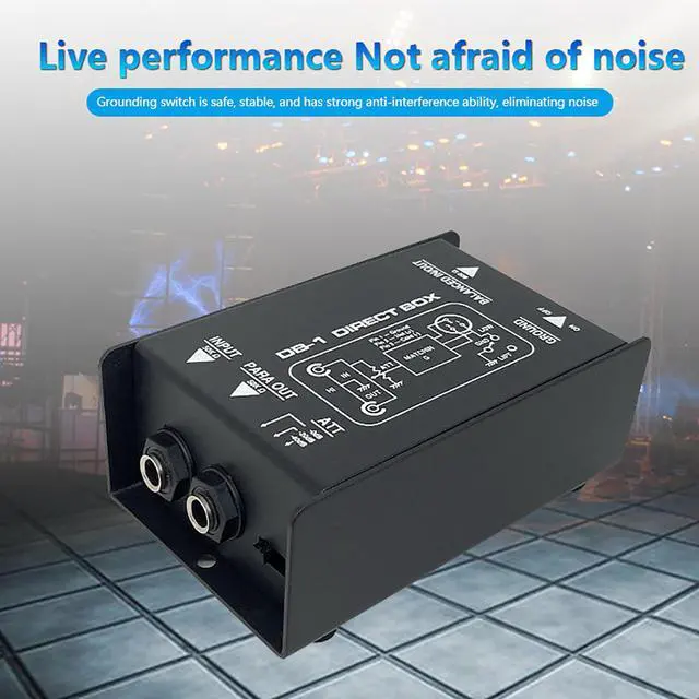 Alt view image 4 of 7 - Passive DI Box Direct Box with Audio Isolation, Eliminates Ground Loop Noise, Converts High-Impedance to Low-Impedance Signal for Mixers / Interfaces