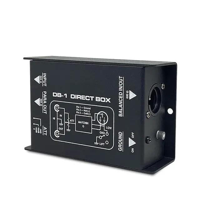 Alt view image 2 of 7 - Passive DI Box Direct Box with Audio Isolation, Eliminates Ground Loop Noise, Converts High-Impedance to Low-Impedance Signal for Mixers / Interfaces