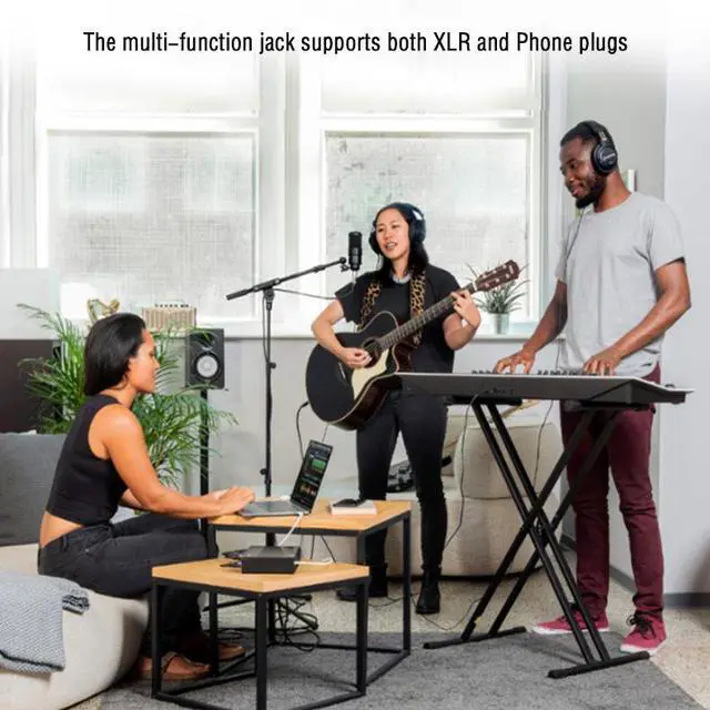 Alt view image 4 of 7 - Professional Recording Sound Card for Microphone Studio-Grade Audio Interface for Band Recording / Voice-Over / Live Streaming - red