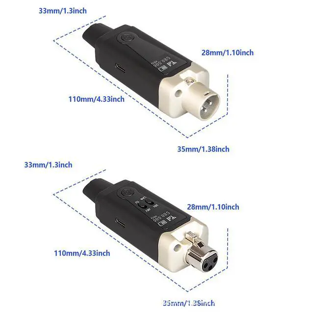 Alt view image 4 of 7 - GAW-MA15 Wireless Mic Adapter Kit UHF Transmitter & Receiver for Dynamic/Condenser Mics, Universal Wireless Conversion System