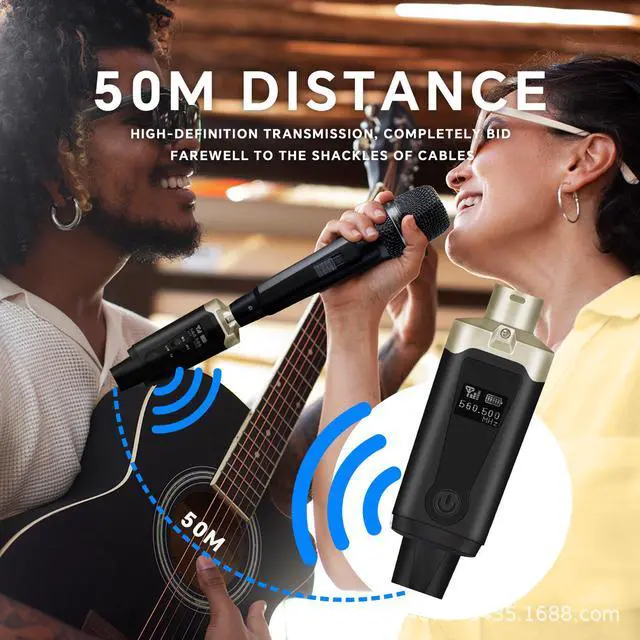 Alt view image 2 of 7 - GAW-MA15 Wireless Mic Adapter Kit UHF Transmitter & Receiver for Dynamic/Condenser Mics, Universal Wireless Conversion System
