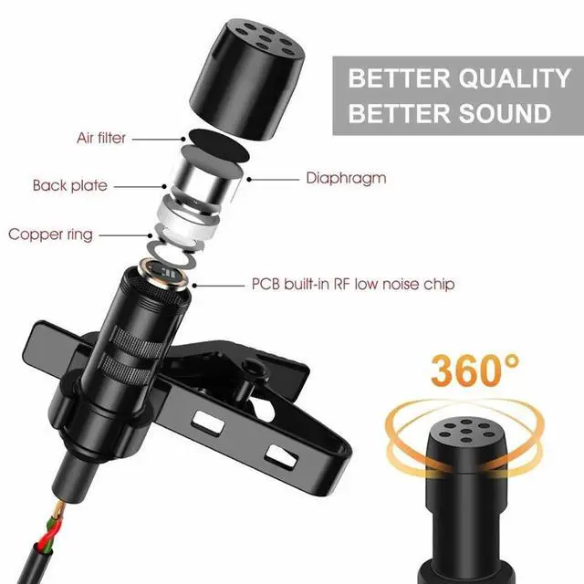 Alt view image 4 of 7 - GAM-141S Lapel Mic 3.5mm Gold-Plated Plug, TPE Cord, Clip-on Design for Mobile Live Streaming / Vocal Recording / Vlog
